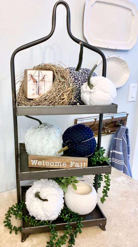 styled tier tray for fall