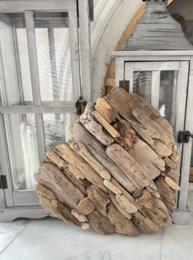 neutral handmade wood hearts for valentines day decor 
